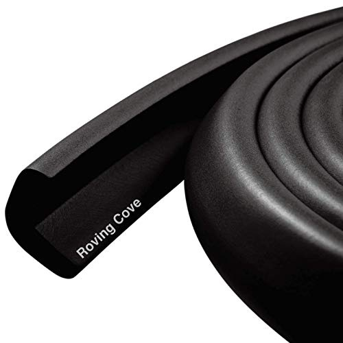 Roving Cove HeftyFit Edge Protector for Baby Proofing (6ft Large Edge Only), Heavy-Duty Soft Rubber Foam Furniture Edge Bumper Guards, Desk Edge Cushion, Wall Corner Covers, 3M Adhesive, Onyx Black