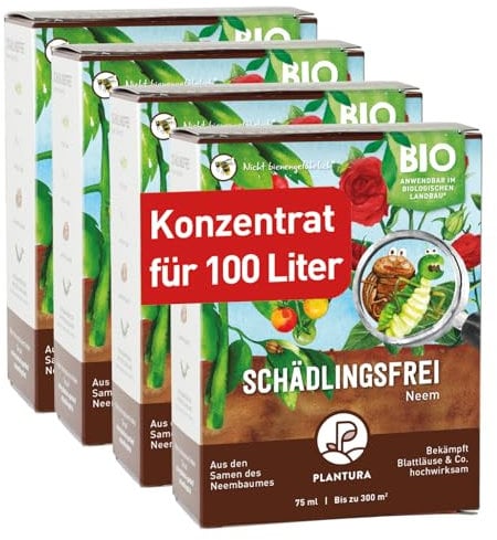 Plantura Bio-Schädlingsfrei Neem, effektive Schädlingsbekämpfung mit Neem, gegen Blattläuse, Thripse & Co. an Gemüse, Kräutern & Zierpflanzen, 300 ml Konzentrat für bis zu 100 L (1200 m²)
