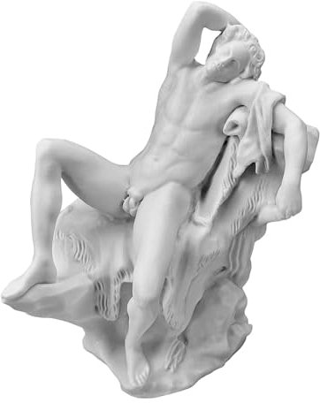 Barberini Faun Sleeping Drunken Satyr, griechische Statue, Skulptur aus gegossenem Marmor