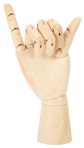 Hölzerne Schaufensterpuppe Hand Modell Positive Puppe Hand für Kunst Zeichnen, Skizzieren, Malen, Schmuck Display - (Weibliche Hand Rechte Hand)