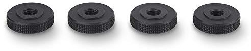 PrecisionGeek Dado Zigrinato / / Adattatore Femmina Dado di Bloccaggio Per Rotella Zigrinata in Alluminio Nero M6 x 5mm - 4 pz