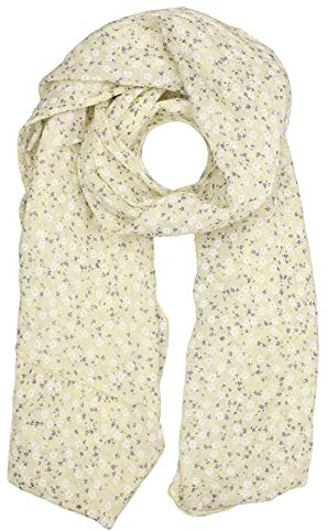 Zwillingsherz Seiden-Tuch im Blümchen Design - Hochwertiger Schal für Damen Mädchen - Halstuch - Umschlagstuch - weicher Schlauchschal für Frühjahr Sommer Herbst Winter - hgelb