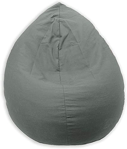 Acomoda Textil - Funda de Puff Pera, Funda Sofá Perezoso Sin Relleno, Bolsa de Frijol Grande. Funda Puff Cómoda y Confortable. (Gris)