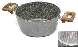 Nextone - Cacerola de 24 cm de diámetro, granito FN-24-2, gris, 2,5 l, con tapa