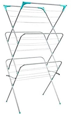 UR CHOICE 3-Tier Foldable Clothes Airer – Drying Rack with 20 Free Pegs | Space-Saving Clothes Horse Laundry Stand for Indoor & Outdoor Use | Portable Clothes Dryer & Washing Line Organiser