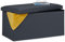 Relaxdays Sitzbank, Stauraum, Kunstleder, faltbar, gepolstert, Flur, Schlafzimmer, HBT 37,5 x 76,5 x 38,5 cm, dunkelgrau