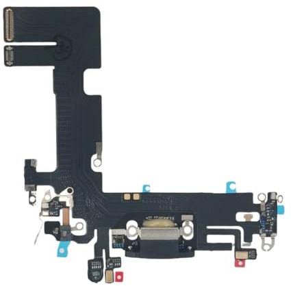 MEEFIX Dock Connector for iPhone 13, Charging/Headphone Port Flex Cable Replacement with Microphone (Black)