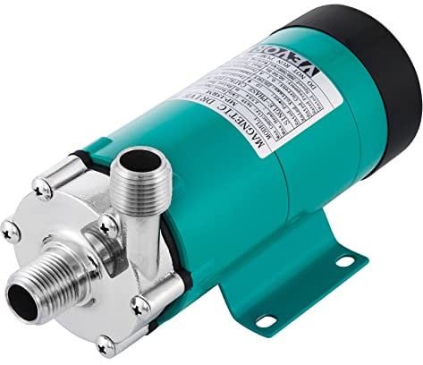 VEVOR Pompe d'Entraînement Magnétique de Qualité Alimentaire MP-15 RP, Pompe à Bière Acier Inoxydable de Qualité, Homebrew Brewing Pompe Fonctionnement Silencieux Déplacer l'Eau d'Entraînement