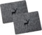 heimtexland ® Tischdeko Filz Tischset abwaschbar Untersetzer Landhaus Tischdekoration Platzset 35x45 Typ847 Anthrazit - Hirsch Tischset 2er Pack