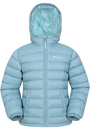 Mountain Warehouse Seasons Padded Kids Puffer Jacket - Water Resistant, Lightweight & Insulated Coat, Boys & Girls - Autumn, Winter, School, Travel Teal Kids Size 5-6 Years