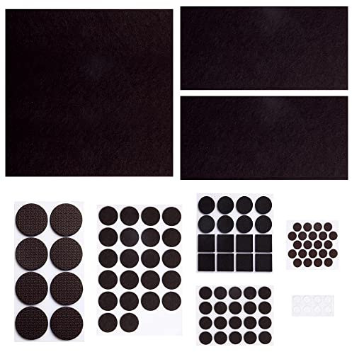 Hasware Furniture Pad Floor Protector - Tapis de Feutre Autocollant, Coussins de Chaise découpables pour protéger Le Sol, Les Pieds de Chaise, Les Pieds de Table (Brun foncé - 99 PCS)