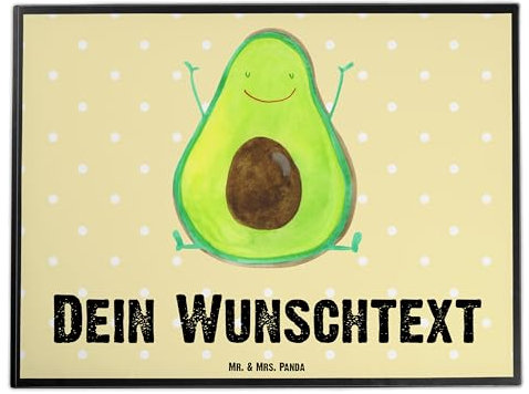 Mr. & Mrs. Panda Personalisierte Schreibtischunterlage Avocado Glücklich - Personalisierte Geschenke, Veggie, Schreibtisch Unterlagen mit Namen,