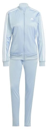 adidas Damen Essentials 3-Stripes Track Suit, Wonder Blue/White, L