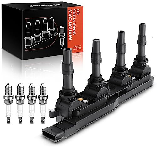 Frankberg 1x Zündspule+4x Zündkerze Kompatibel mit Astra G Caravan T98 1.8L 1998-2004 Corsa C F08 F68 1.8L 2000-2009 Vectra B J96 1.8L 1995-2002 Replace# 0242229654
