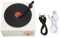 Leapiture Tocadiscos De Vinilo, Altavoz Bluetooth De Estilo Clásico Antiguo Regalo Ingenioso Altavoz De Tocadiscos De Estilo Blanco Retro Portátil con Cambio De Velocidad Continuo(White)