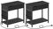 VASAGLE Beistelltisch, 2er Set, Nachttisch mit Steckdose, schmal, mit USB-Anschlüssen, Tasche, für Wohnzimmer, Schlafzimmer, schwarz mit Holzmaserung LCT647B56