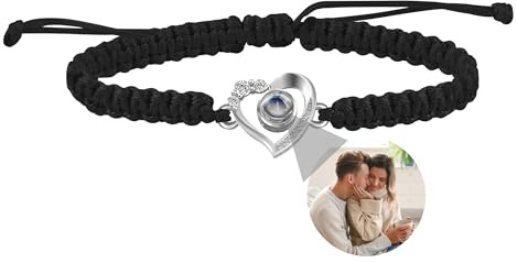 Benutzerdefinierte Armbänder mit Bild innen, personalisierte Fotoprojektionsarmbänder, Bildarmband mit personalisiertem Foto, individuelle Fotogeschenke für Frauen/Männer/Familie/Paar/Freunde