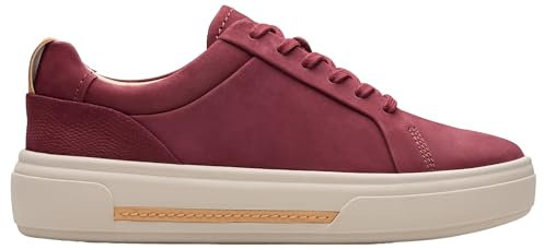 Clarks Premium Hollyhock Walk - Tenis para Mujer, Color borgoña, Talla 6.5 de Reino Unido, Burgundy, 39.5 EU