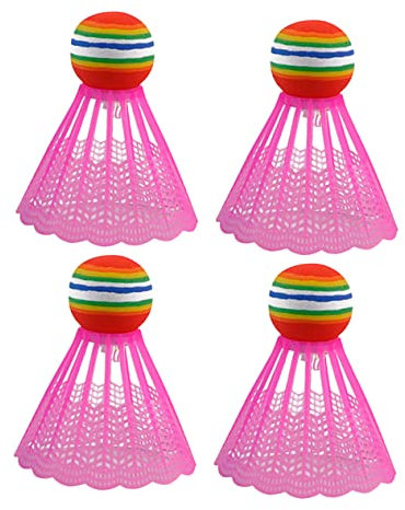 YARNOW 4 Stück sportgeräte Sport geräte bodentrampolin Outdoor Geschenkidee für Reisende Family Game Workout Equipment sportartikel Fitness Equipment LED Federball der Vogel Badminton
