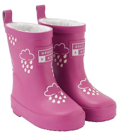 Grass & Air Orchid Pink Colour-Changing Kids Wellies, Unisex Childrens Welly Boots for Babies, Toddlers and Children
