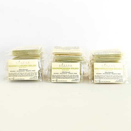 30 pezzi Bagnoschiuma Solido monouso ALOE VERA - 100% Naturale - Ecologico & Plastic Free - Vegan - linea cortesia per Hotel Alberghi B&B - Fatto a Mano in Italia -