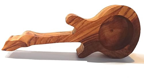 Olivenholz Teelichter direkt aus Kreta, Gitarre aus Holz ca. 15cm lang und 2cm hoch Kerze (Gitarre #207)