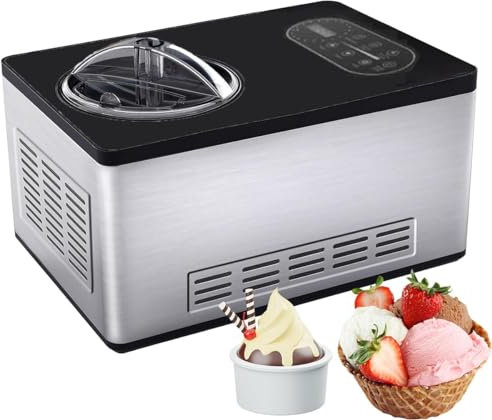 ERSDM Automatic Ice Cream Machine,1.5L Home Portable Electric Ice Blender Dessert freezing Yogurt Sorbet Maker,with LCD Display and Compressor,3 Modes,for Kids, Home, Holiday