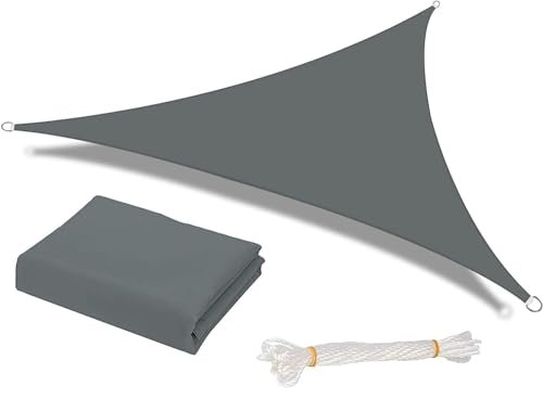 Sun Sail Shade Waterproof, Garden Sail Canopy UV Block, Patio Sunshade Sunscreen Awnings Hot Tub Shelter for Outdoor,5x5x5m-深灰色