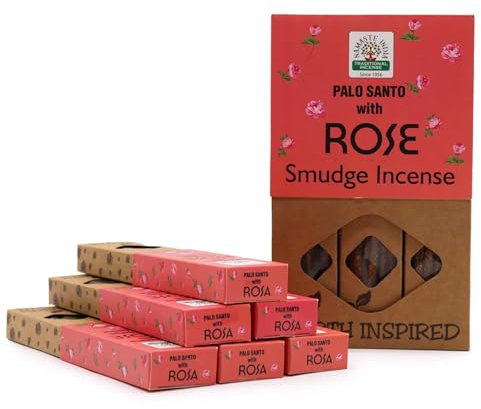 Namaste India Natural 30g Masala Räucherstäbchen Agarbatti Packung - 12 Packungen insgesamt 100-120 traditionelle Räucherstäbchen für entspannende Aromatherapie (Natural Rose)