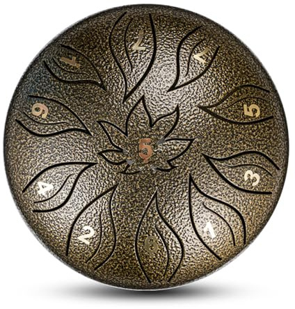YuanDiann Regentrommel für Garten 6 Zoll 11 Tone Töne Steel Tongue Drum Regentrommel Kinder Zungentrommel Outdoor Steel Rain Drum Pan Yoga Meditation Hand Pan Drum Bronze