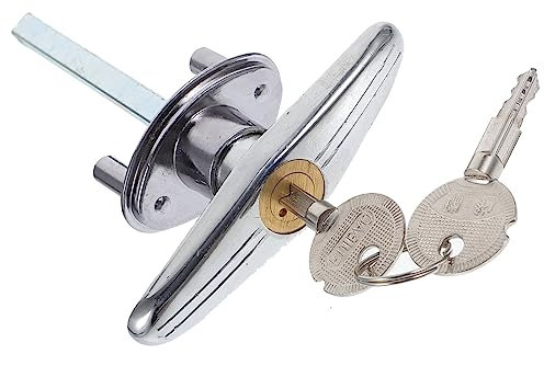 WATIIFUFU Garagentorbeschläge Mit T-griff Schloss Schuppentürbeschläge Aus Metall Ersatz-garagentorschloss Für Notfall-entriegelung