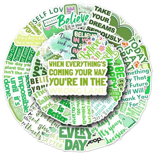 Bric Dodo 50 Stück inspirierend Aufkleber Auto Laptop Telefon Gitarre Skateboard Motorrad Fahrrad Inspirational Stickers Set Vinyl Wasserdicht Aesthetic Aufkleber für Jugendliche Kinder Erwachsene