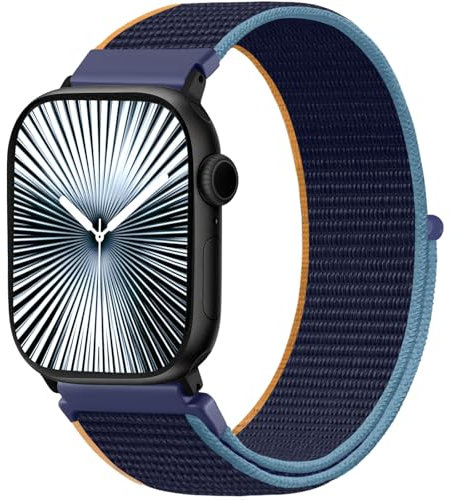 Ynitec Sport Loop Armbänder Kompatibel mit Apple Watch Armband 42mm 44mm 45mm 46mm 49mm Herren, Einstellbar Weich Nylon Ersatzarmband für iWatch Band Series 10 9 SE Ultra 8 7 6 5 4 3 2 1, DunkelBlau