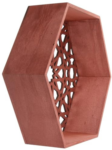 IMIKEYA Wandhalterung Im Nordischen Stil Gestell Wanddekoration Aus Makramee Mond Wanddekoration Wandregal Schwebend Eckregal Stand Hexagon Würfel Schwebende Regale Sterben Hölzern