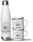 Personalised 500ml Thermal Flask and Enamel Mugs. Camping Tent Mug and Flask Set. Outdoor Adventure Gifts