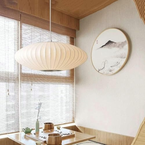 Pendelleuchte einfacher italienischer Stoff Kronleuchter E27 postmoderne Restaurant Einzelkopflampe weißer Käfig flache Hängelampe geeignet für Café Kücheninsel Ausstellungsraum hohler Kronleuchter(30
