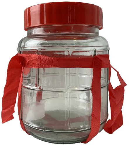 Festa Italia Barattolo In Vetro Ermetico 15L Con Manici - Contenitore Per Fermentazione, Kimchi, Kefir E Kombucha, Grande Vaso In Vetro Con Apertura Per Gorgogliatore