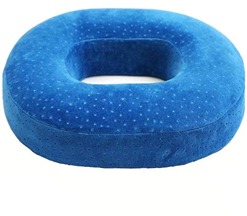 Homely Lee Sitzkissen orthopädisch - Ergonomisches Memory Foam Kissen für Bürostuhl, Auto, Rollstuhlkissen oder Sitzerhöhung für Erwachsene - Schwarz (Blue)