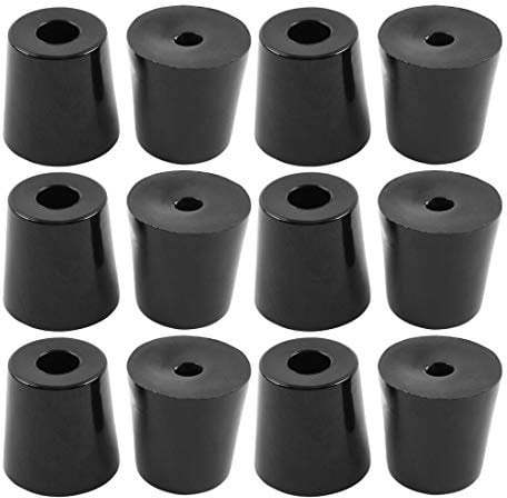 sourcing map 12pcs Rubber Feet Bumper Furniture Desk Sofa Amplifier Speaker Cabinet Leg Pads Floor Protector, D33x27xH33mm