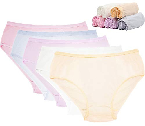 STARLY Women's Disposable Pure Cotton Underwear Travel Panties High Cut Granny Briefs White/Macarons/Black (10pcs)