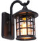 SUZNIU Antike Wandleuchte Außen Wandlampe Wasserdichte, E27 Base, Glas und Aluminium, IP44, Hof Garten Terrasse Flur Vintage Wandbeleuchtung, ohne Leuchtmittel (Color : Black)