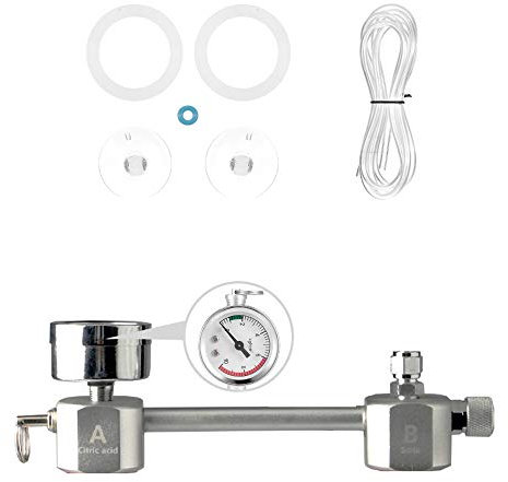Decdeal DIY CO2 System Aquarium Pflanzen CO2 Diffusor Kit mit Blasenzähler und Magnetventil (optional)