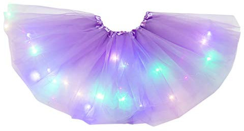 Lazzboy Tutu-Rock Womens Paillette Elastischer kurzer Rock(X-Lila,M)