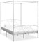 vidaXL Himmelbett Bett Bettgestell Doppelbett Metallbett Bettrahmen Lattenrost Schlafzimmerbett Schlafzimmermöbel Ehebett Weiß 160x200cm