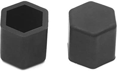 Fiween Gummi 20pcs 15mm Auto-Rad-Reifen Reifen Mutter Schraube Abdeckkappen Hub-Schutz-Schwarz