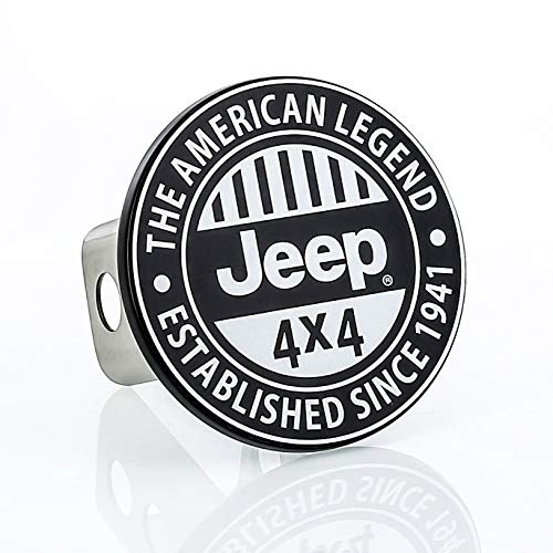 The American Legend Established Since 1941 Jeep 4X4 – Emblema in ottone massiccio verniciato a polvere nera con palo in acciaio inox