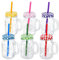 Schramm® 6 bicchieri con coperchio, manico e cannuccia riutilizzabile (iii) in 4 varianti a scelta, bicchieri da cocktail drinking, colore: colorato