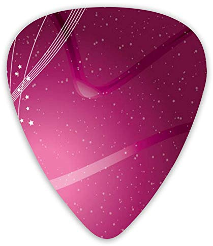 Gitarren-Plektren Pink Starry Background Premium-Bass-Picks für E-Gitarre und Bassgitarren mit drei Größen (12er Pack)