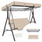 Hollywoodschaukel Ersatzdach and Sitzbezug für Gartenschaukel, Universal Hollywoodschaukel Abdeckung für die 3 Sitze Sitzflachenbezug Sonnendach Ersatzdach,Beige,195x125x15cm/77x49x6''