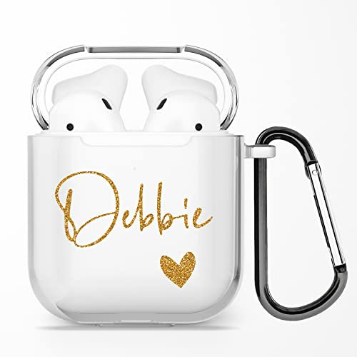 Personalisiert Benutzerdefiniert Soft Gel Klar Hülle Für AirPods - Roségold Name und Herz - für AirPods Pro